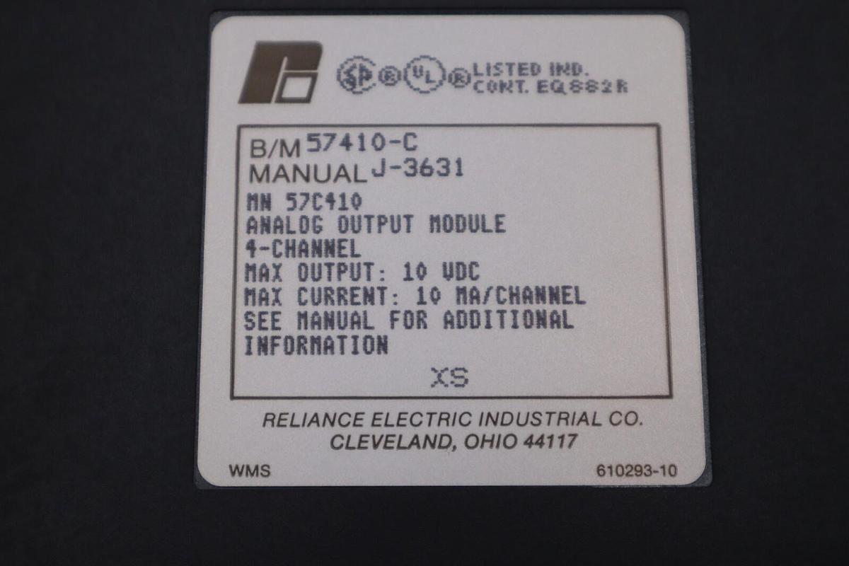 Used 57C410 Reliance 4CH Analog Output Module AutoMax NEW UNIT STOCK G674
