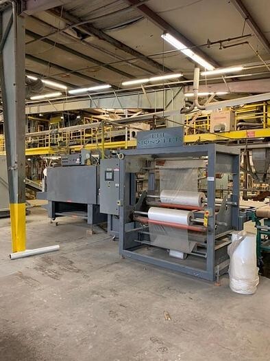 Used 50" W IN-LINE AUTOMATIC SHRINK BUNDLER W/ WELDOTRON 1250 BUNDLER & 5016 TUNNEL