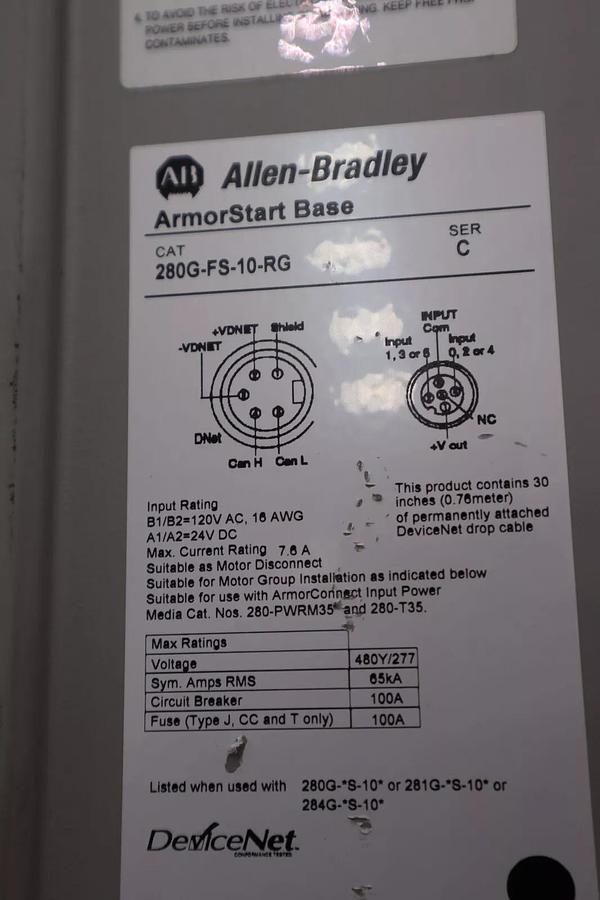 Used ALLEN BRADLEY 281G-F12S-10B-RRG-CBG /C  AMORSTART MODULE 280G-FS-10-RG STK 2911