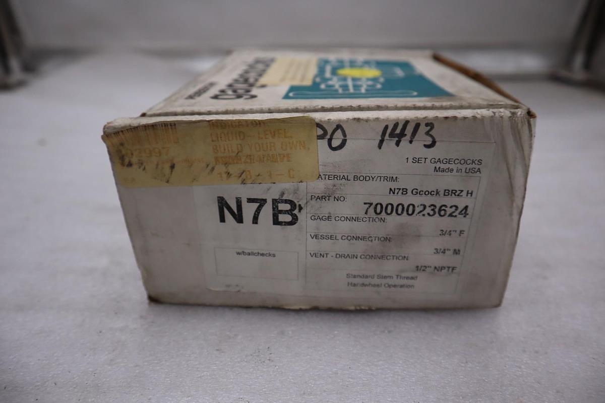 Used Penberthy Gagecocks, N7B NEW OPEN BOX STOCK 5658CC