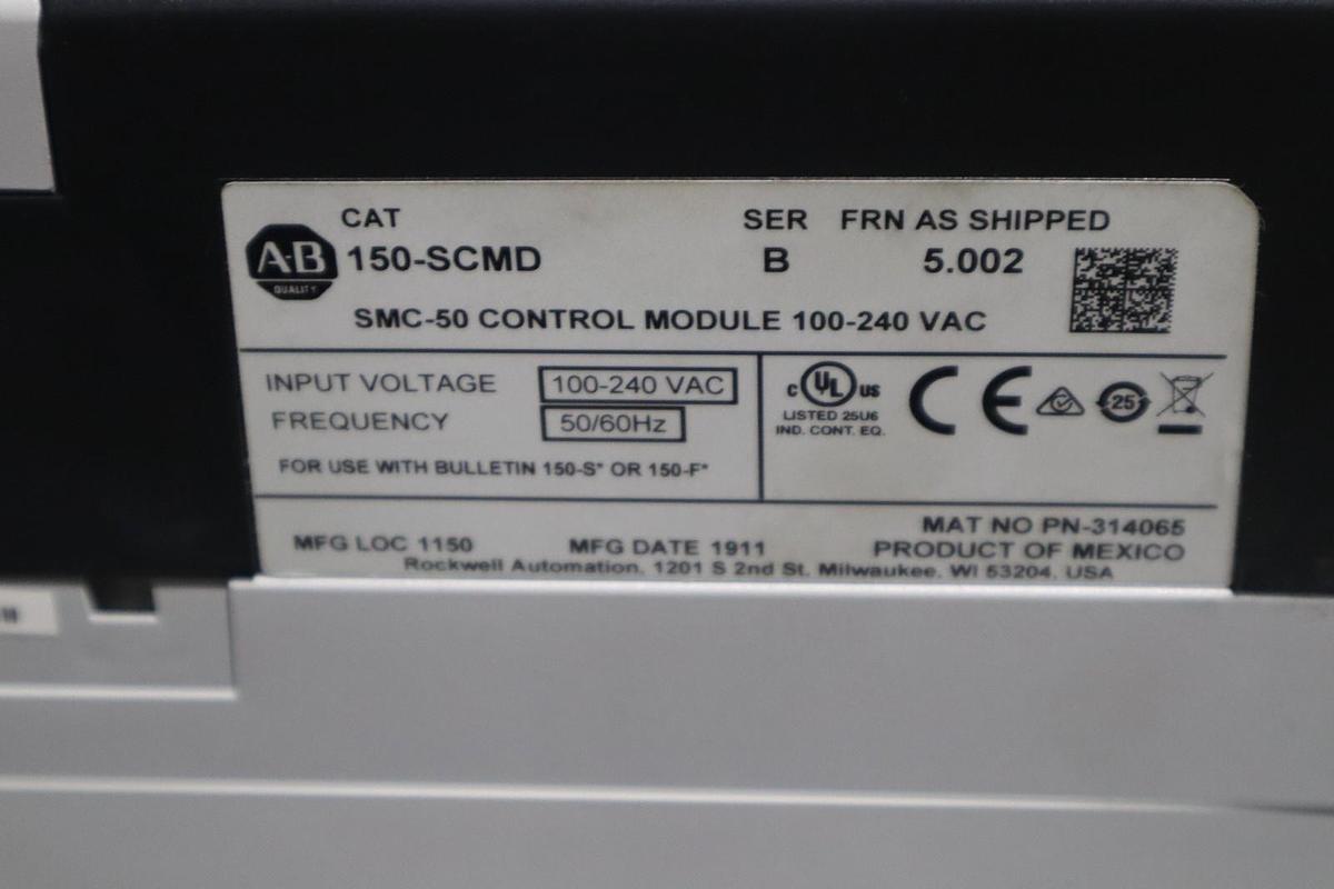 Used ALLEN BRADLEY 150-S251NBD /A SMC-50 Soft Starter 251A 480V 150S251NBD (AS SHOWN)