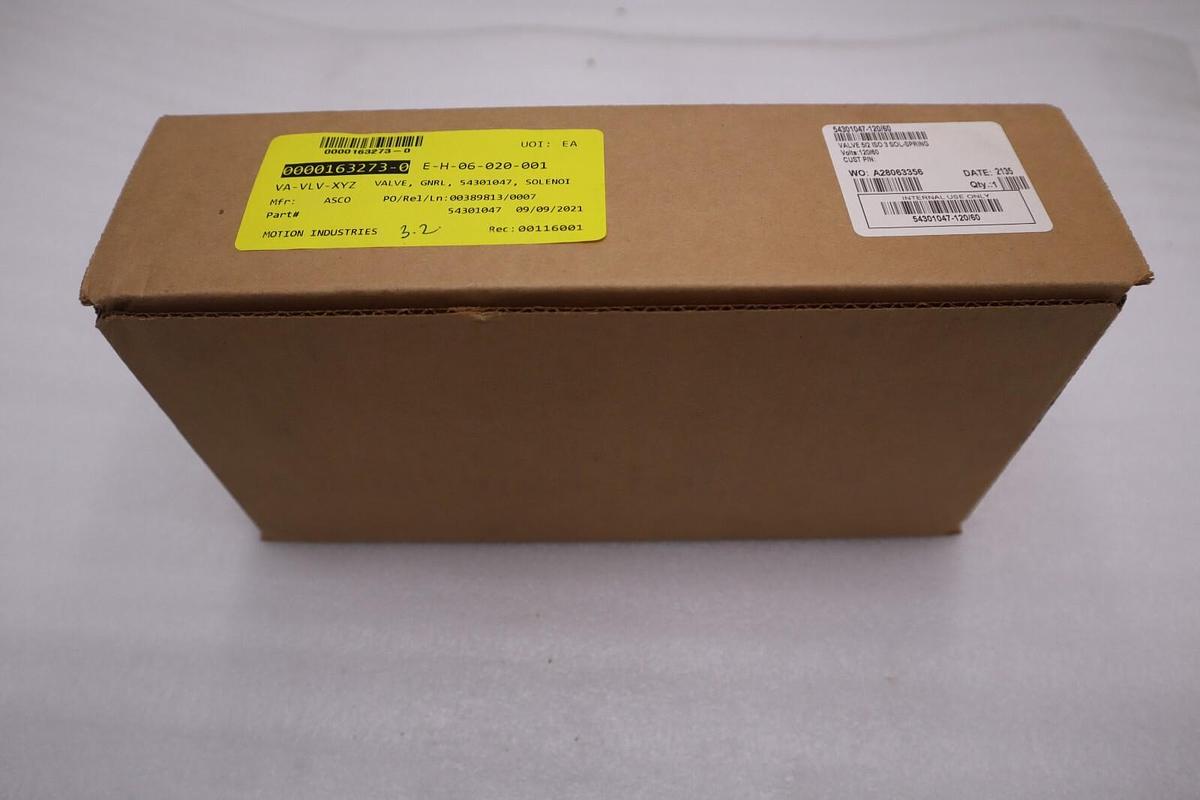 NEW ASCO SOLENOID SPRING VALVE 54301047-120/60 5/2 5 WAY 2 POSITION STK G10