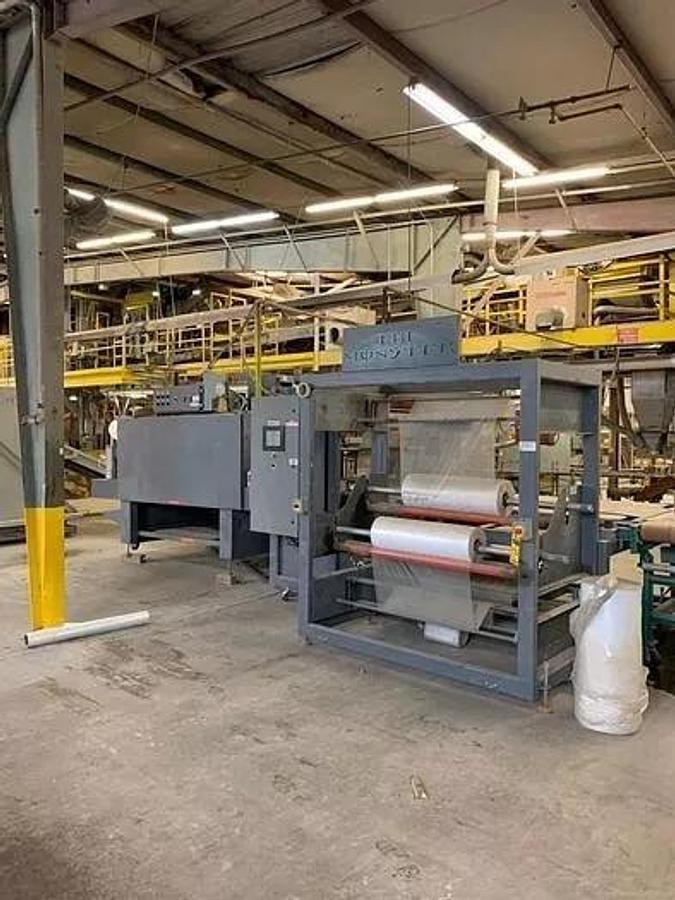 Used 50" W IN-LINE AUTOMATIC SHRINK BUNDLER W/ WELDOTRON 1250 BUNDLER & 5016 TUNNEL