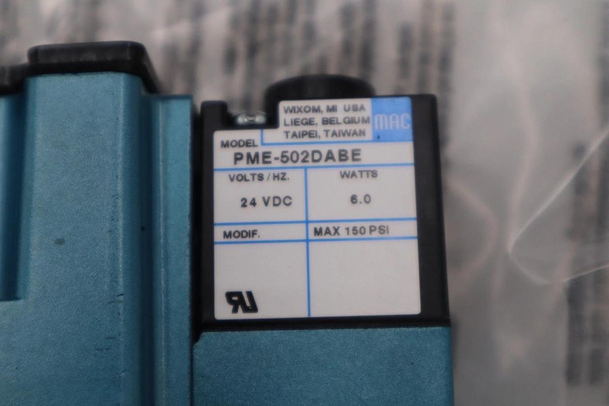 Used NEW MAC 6211C-000-PM-502DA W/ PME-502DABE SOLENOID VALVE 6200 SERIES #H728A