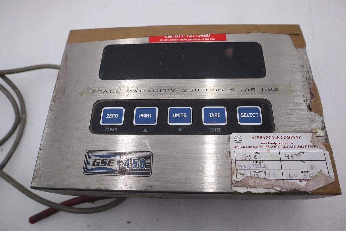 Used GSE 200450-02003 SCALE SYSTEMS SCREEN MODEL 450 STOCK 4401