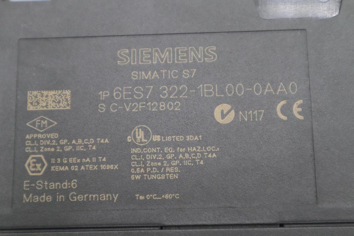 Used Siemens 6ES7 322-1BL00-0AA0 Simatic S7 Output Module STOCK K-3506
