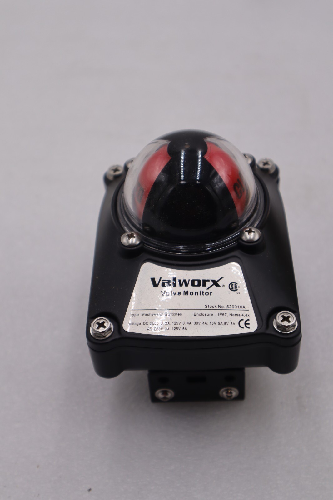 Used VALWORX 529910A PNEUMATIC ACTUATOR SOLENOID VALVE #019-A