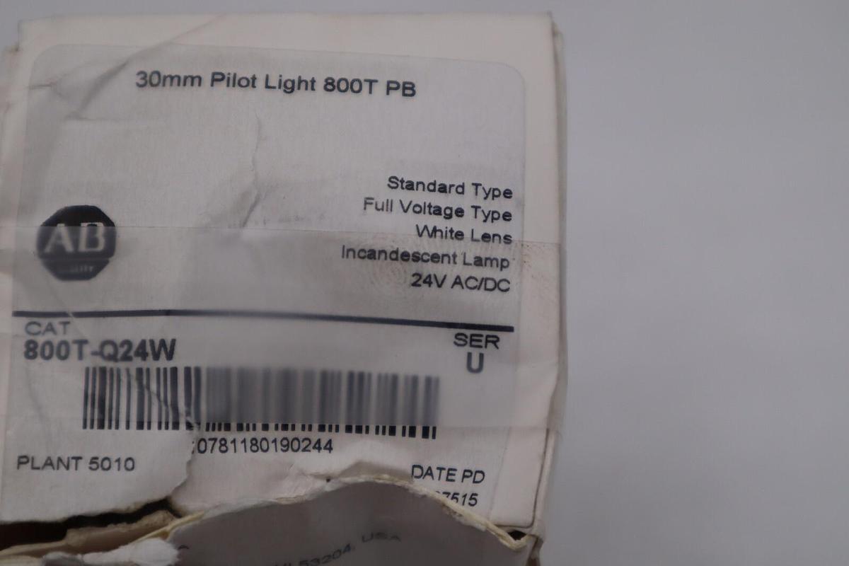 NEW Allen Bradley 800T-Q24W white pilot light Ser U 24V STOCK G704A