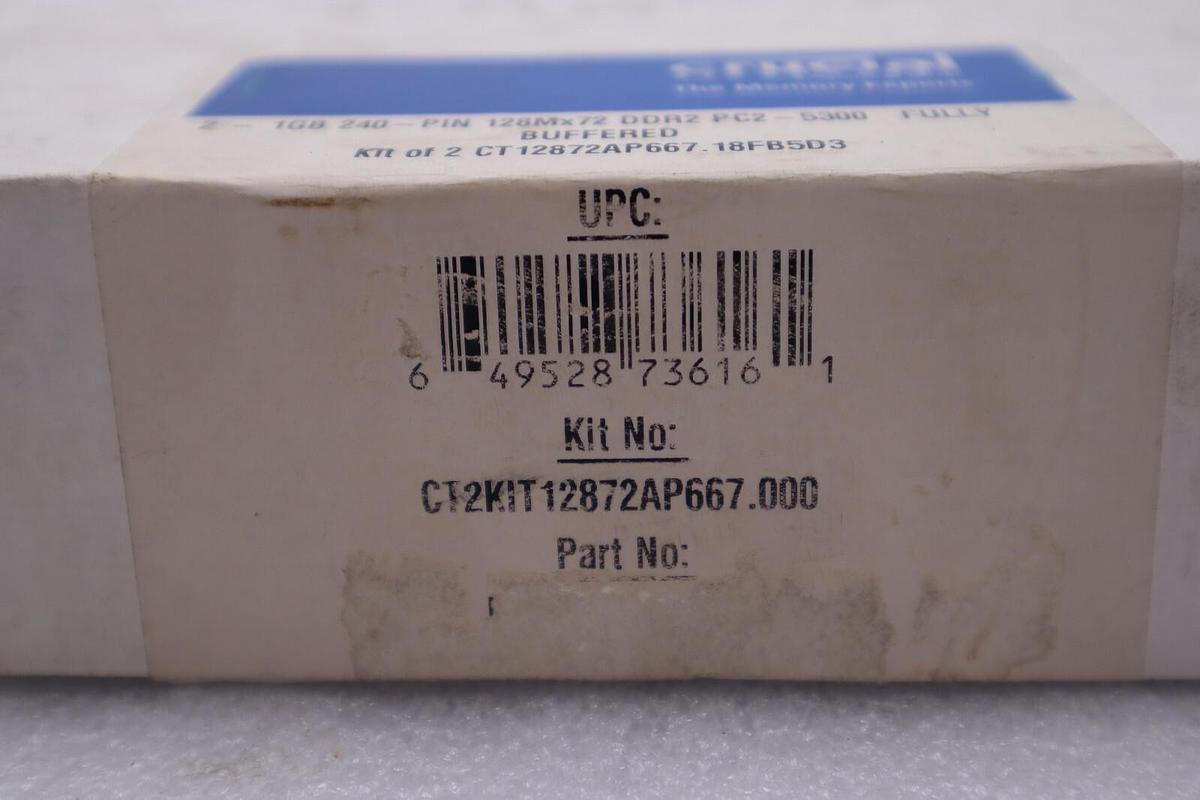 CRUCIAL ct12872ap667 FULLY BUFFERED STOCK #K-1876