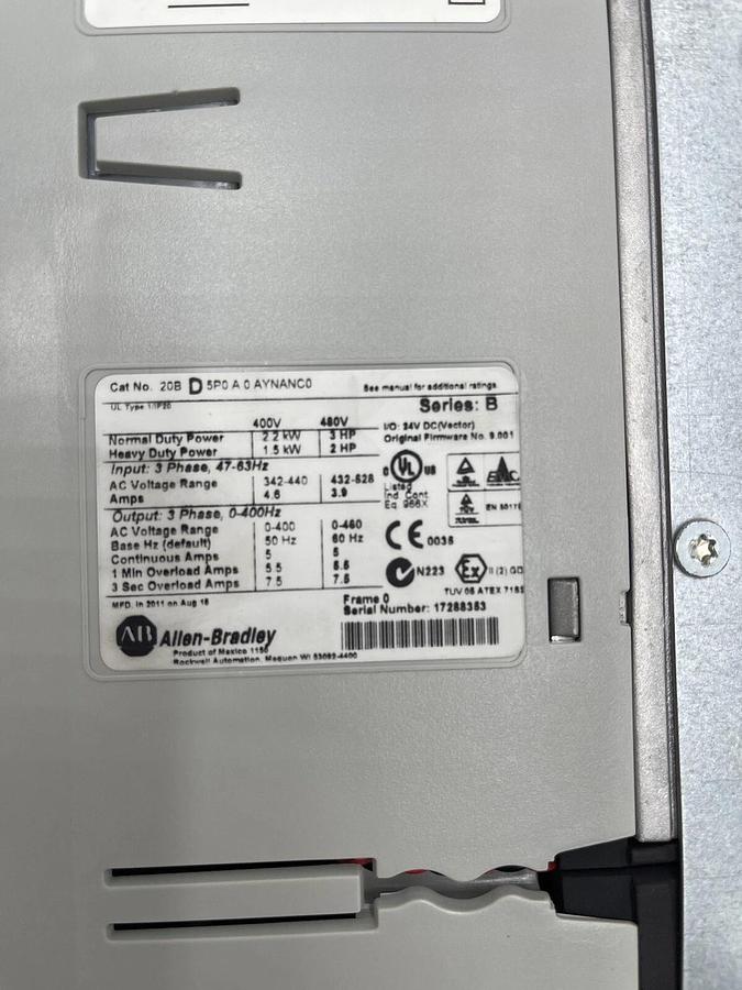 New Allen Bradley Power Flex 700 Drive 3 HP 3 Phase 20BD5P0A0AYNANC0 STOCK 2413