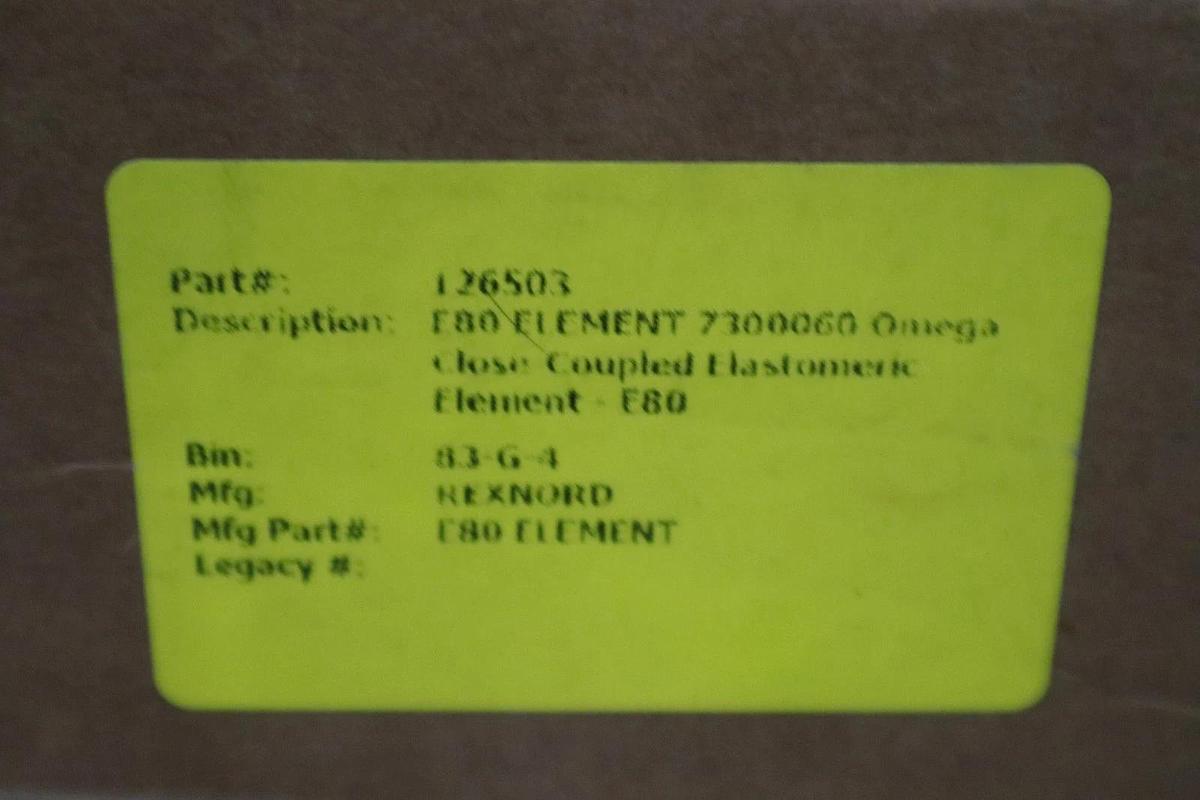 Used REXNORD E80 OMEGA ELEMENT 7300060 - NEW IN BOX - STOCK 1383CC