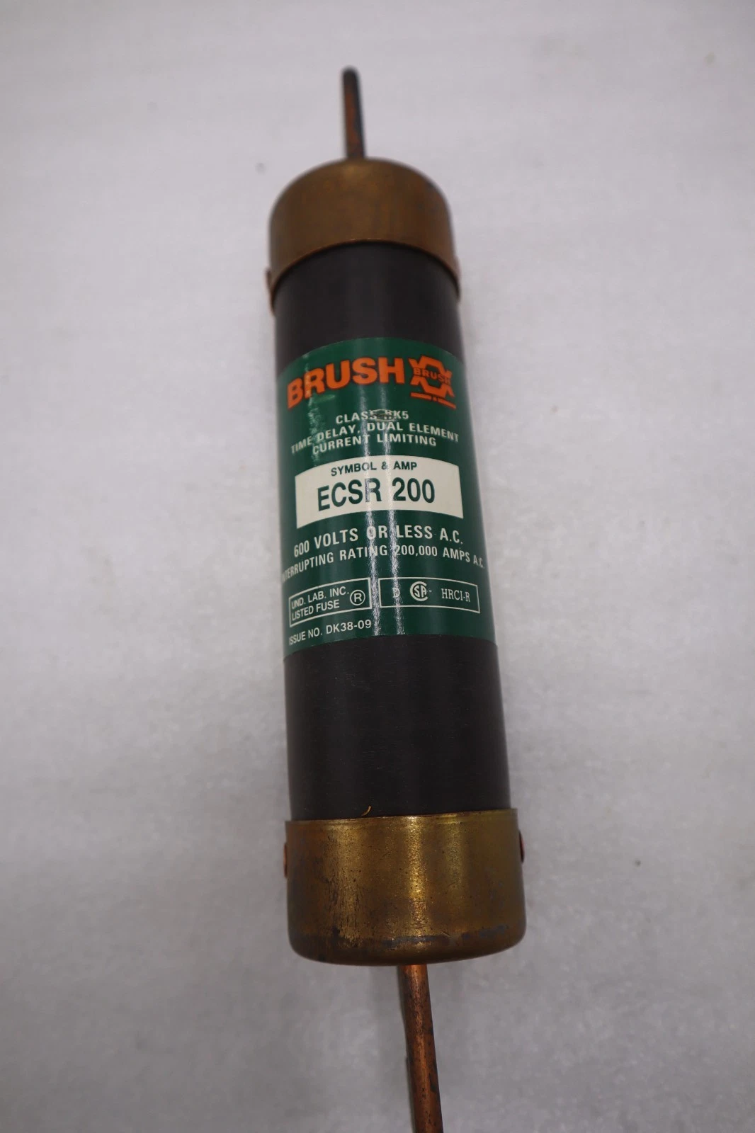 Used Brush ECSR-200 Time Delay Dual Element Fuse - STOCK H1705A