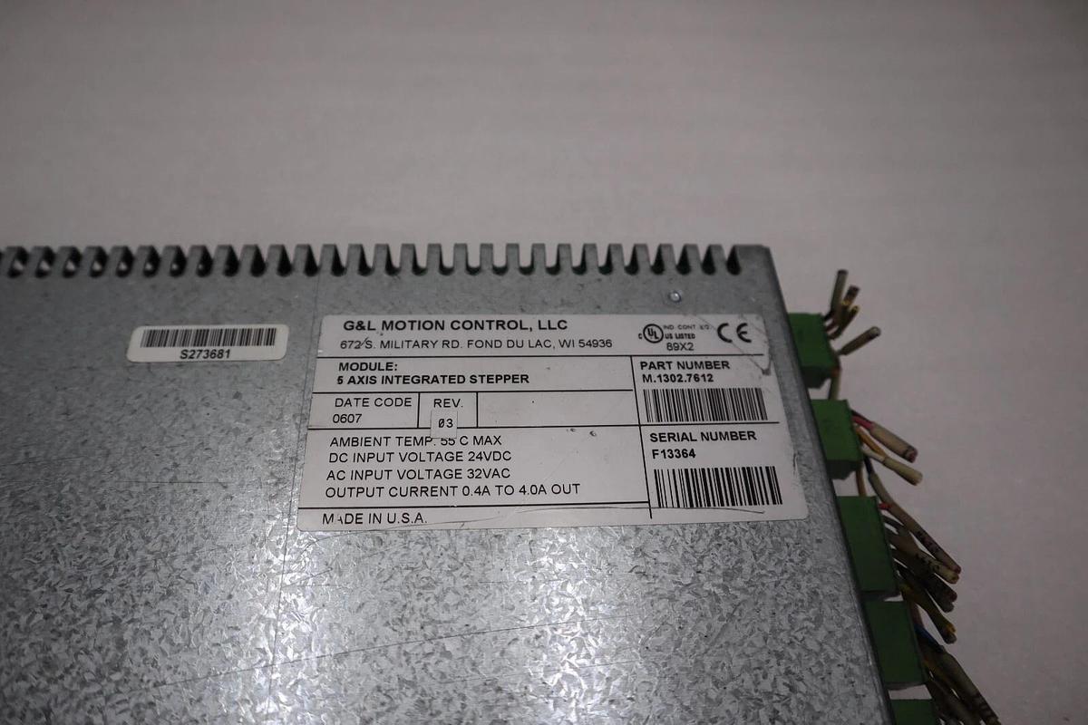 Used G & L MOTION CONTROL M.1302.7612 5-Axis Integrated Stepper 32Vac STOCK 5140A