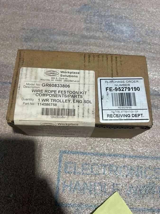 Used NEW HUBBELL WIRE ROPE FESTOON TOW CLAMP KIT GR60833806 STK K756CC
