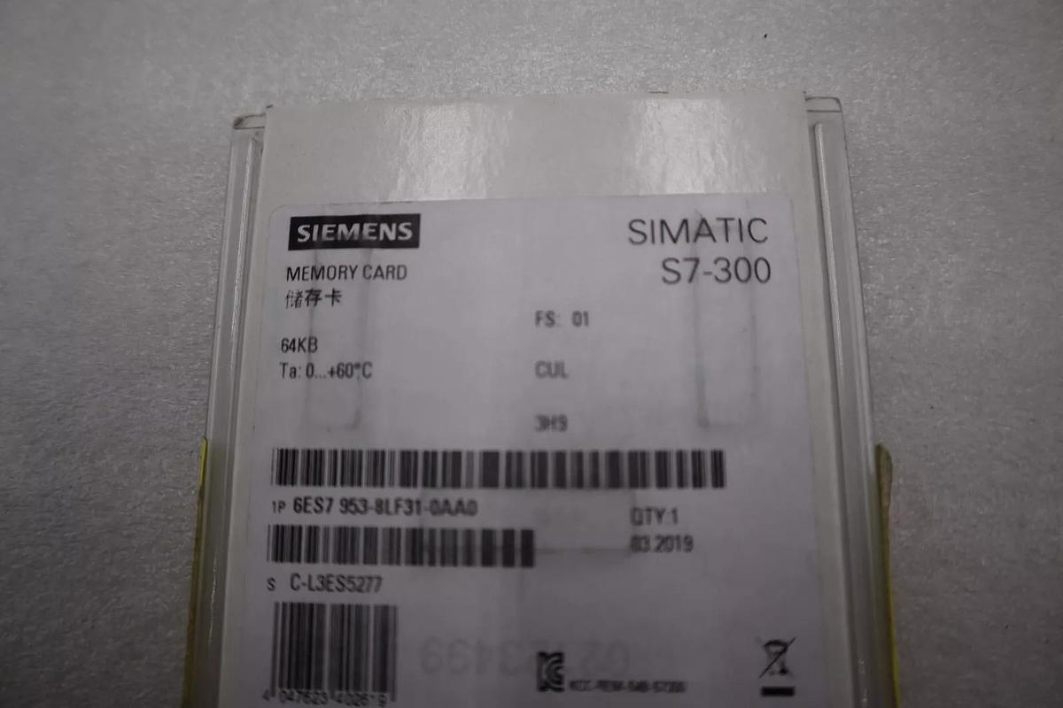 NEW Siemens SIMATIC S7-300 6ES7 953-8LF31-0AA0 64KB Memory Card STOCK G1A