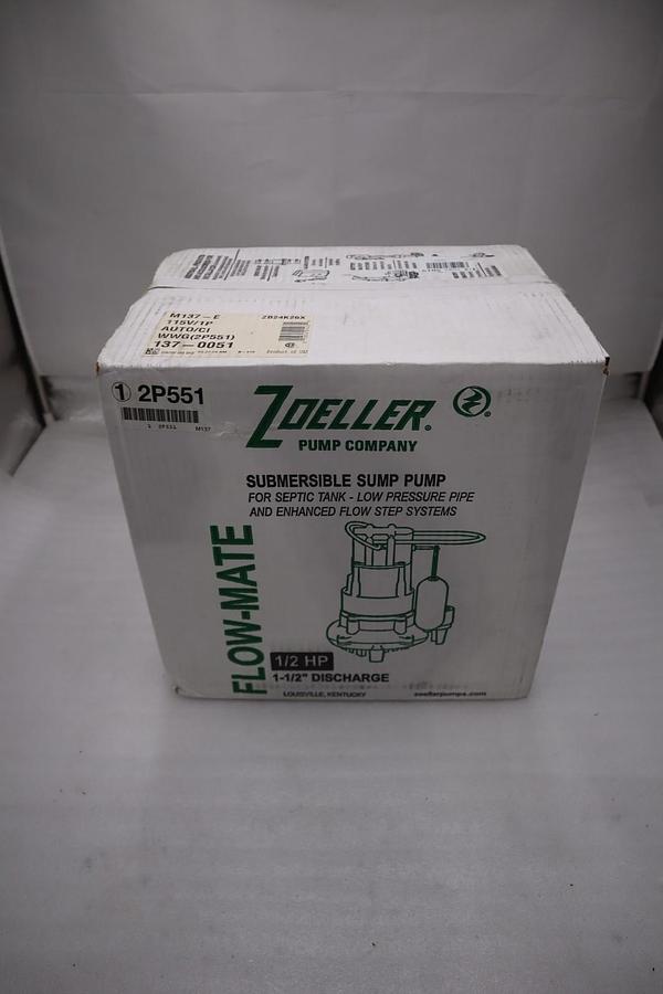 Zoeller M137-E 2P551 1/2 HP Cast Iron Submersible Pump NEW IN BOX STOCK HP-185