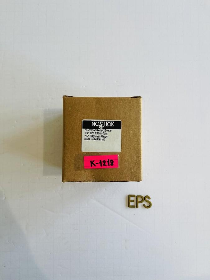 No Shok 25-200-30-inH2O-vac, 2.5" Pressure Gauge, 0 to -30 #K-1218