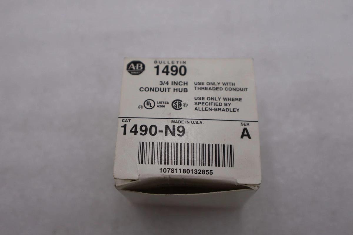 Used LOT OF 2 - ALLEN-BRADLEY 1490-N9 3/4" NON-METALLIC CONDUIT CONNECTOR STOCK H537A