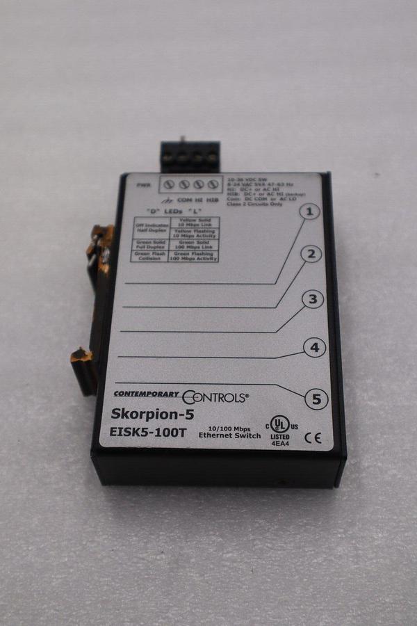Used Contemporary Controls EISK5-100T Skorpion-5 Port Ethernet Switch STOCK L-366-C