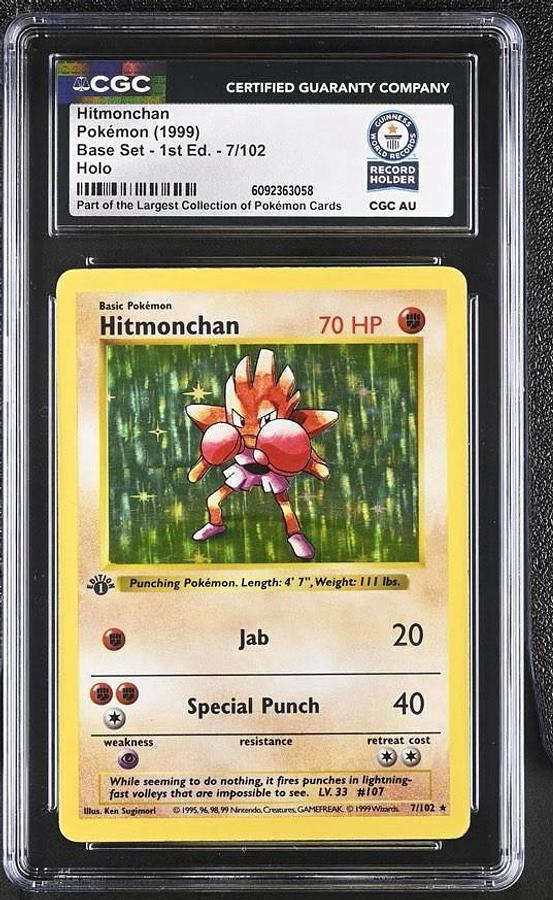 Used 1999 POKEMON GAME 1ST EDITION #7 HITMONCHAN-HOLO CGC WORLD RECORD 1/1 GRAIL