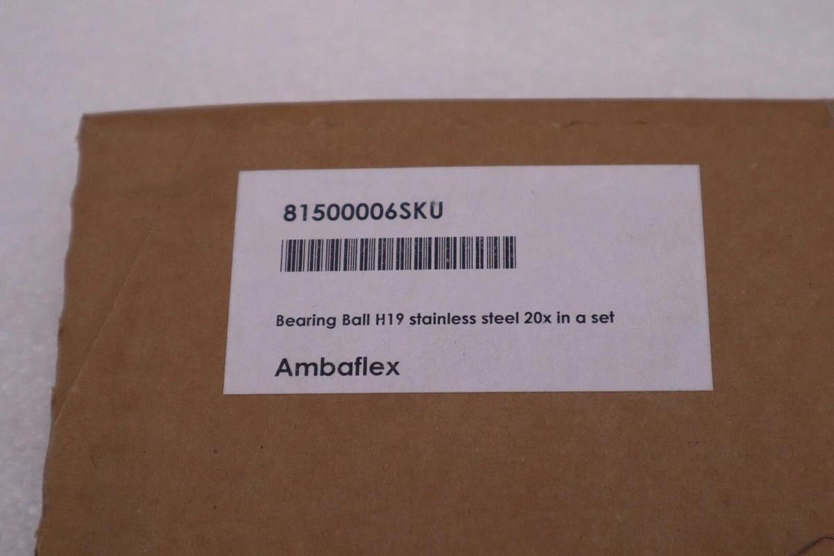 Used AMBAFLEX 81500006 SKU BEARING BALL H19 STAINLESS STEEL 20X IN A SET STOCK 5683