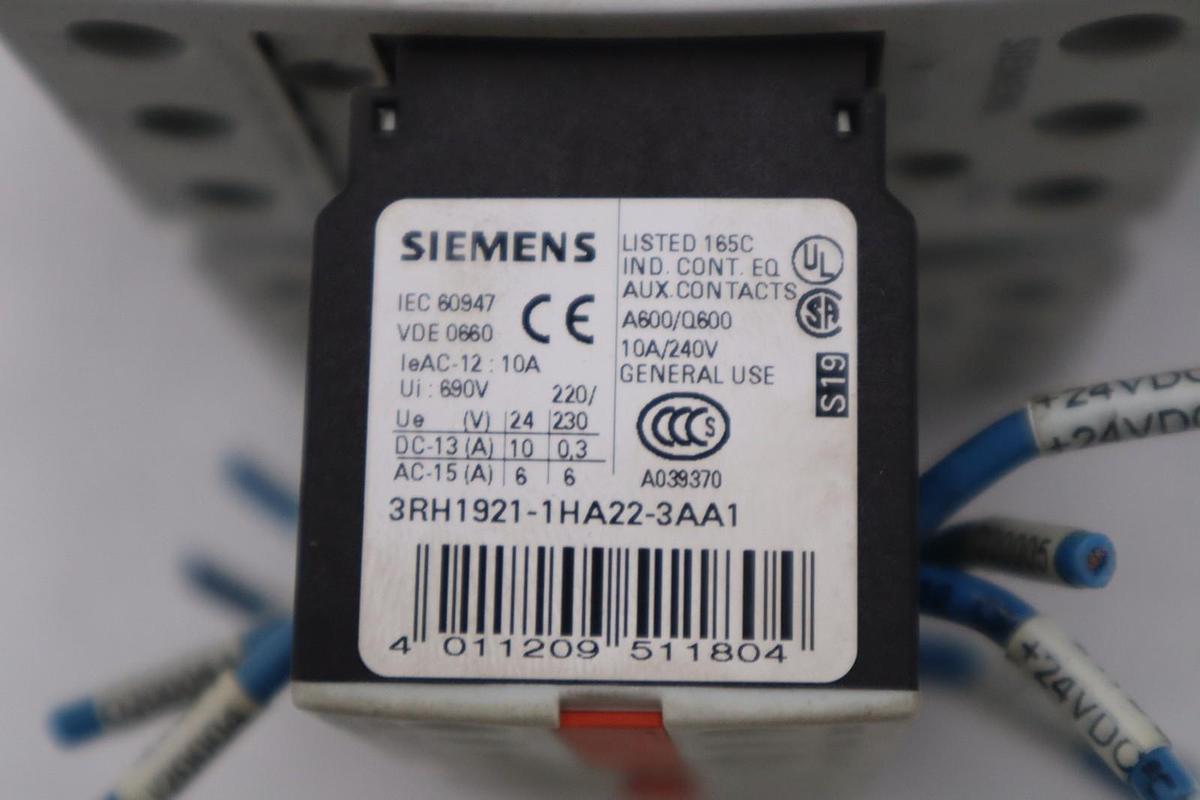 Used LOT OF 2 Siemens 3RH1921-1HA22-3AA1 Auxillary Contact Block STOCK H1850