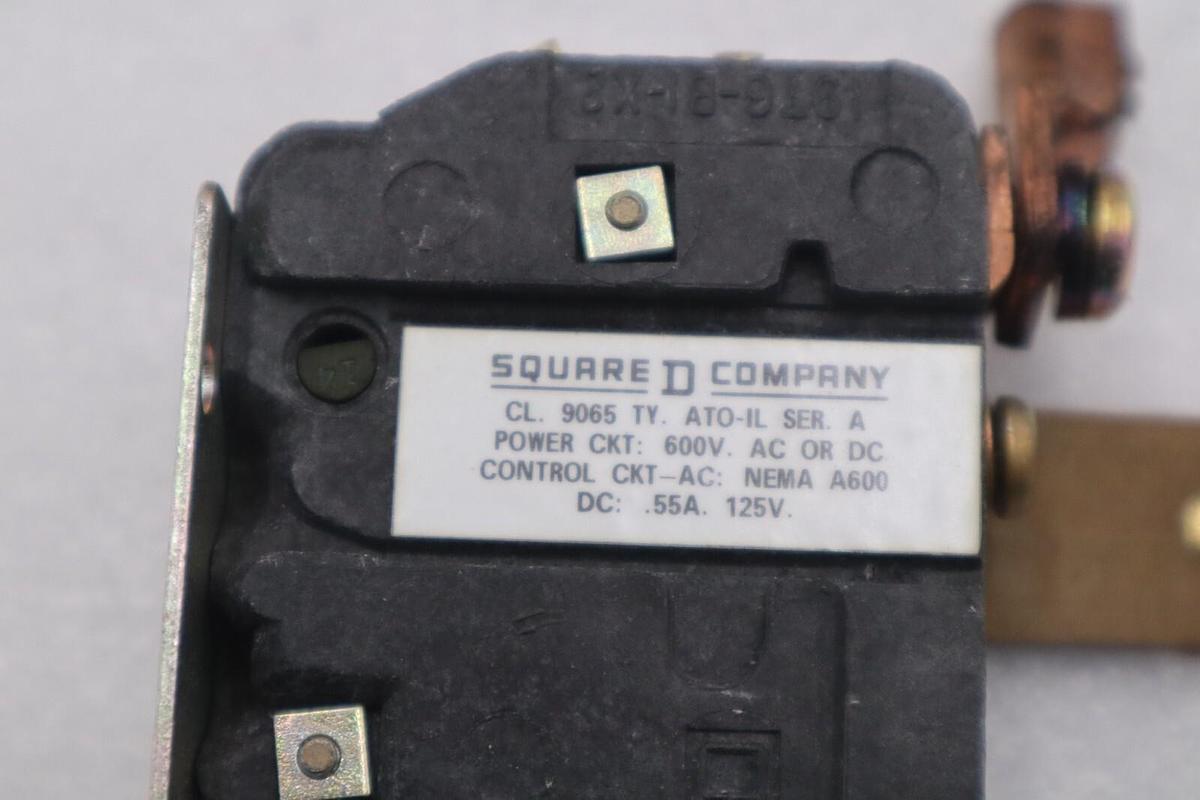 Used NEW OPEN BOX Square D 9065AT0-1L Thermal Overload Relay, 600V, 50A STK G990A