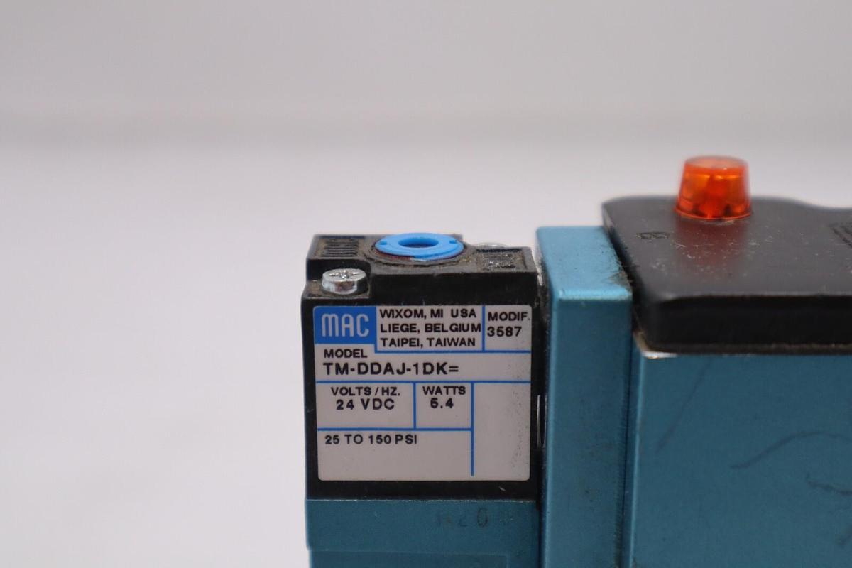 Used MAC TM-DDAJ-1DK SOLENOID VALVE 25 TO 250 PSI STOCK #324-A