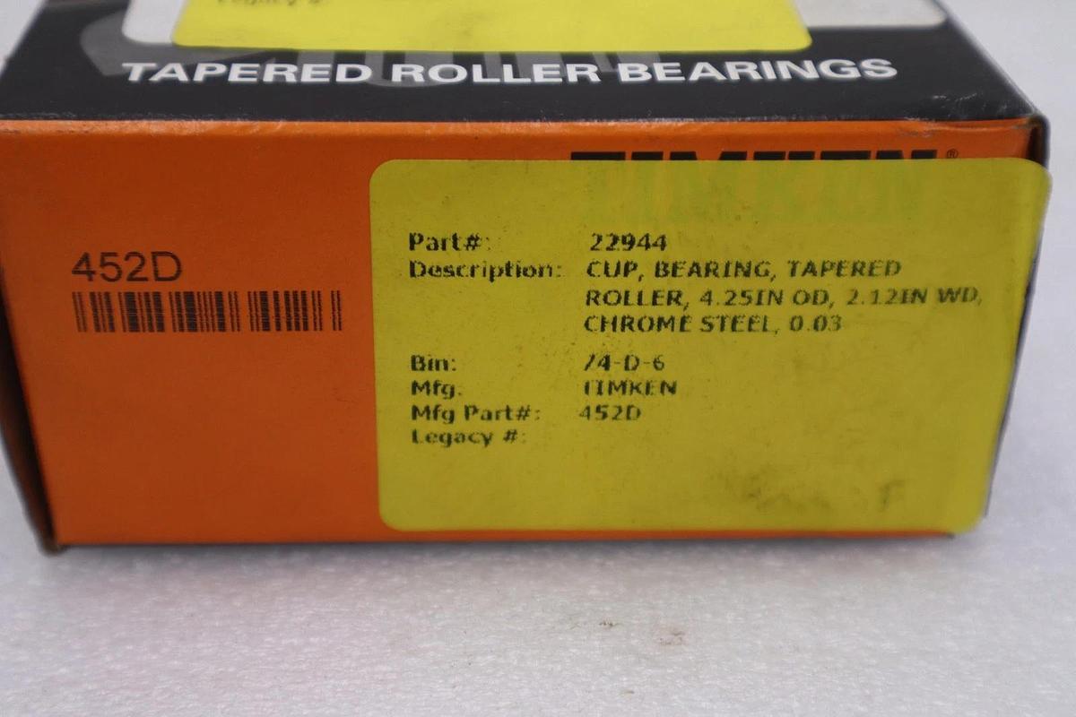 NEW OPEN BOX TIMKEN 452D 3 PRECISION TAPERED BEARING CUP STK K-3975CC