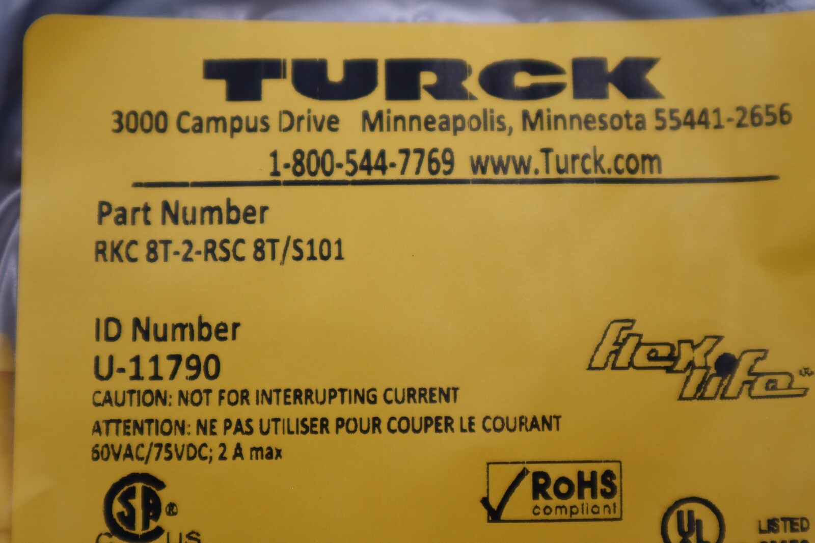 NEW TURCK RKC 8T-2-RSC 8T/S101 / RKC8T2RSC8TS101 STOCK L-159A