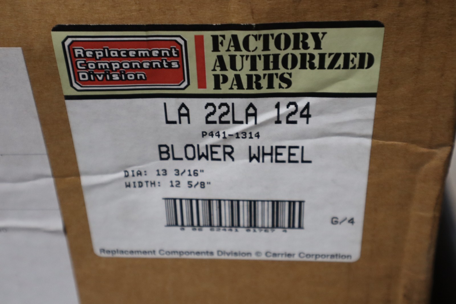 CARRIER LA22LA124/ LA 22LA 124 Blower Wheel 13.19" OD Steel 1" Bore #SGF-7