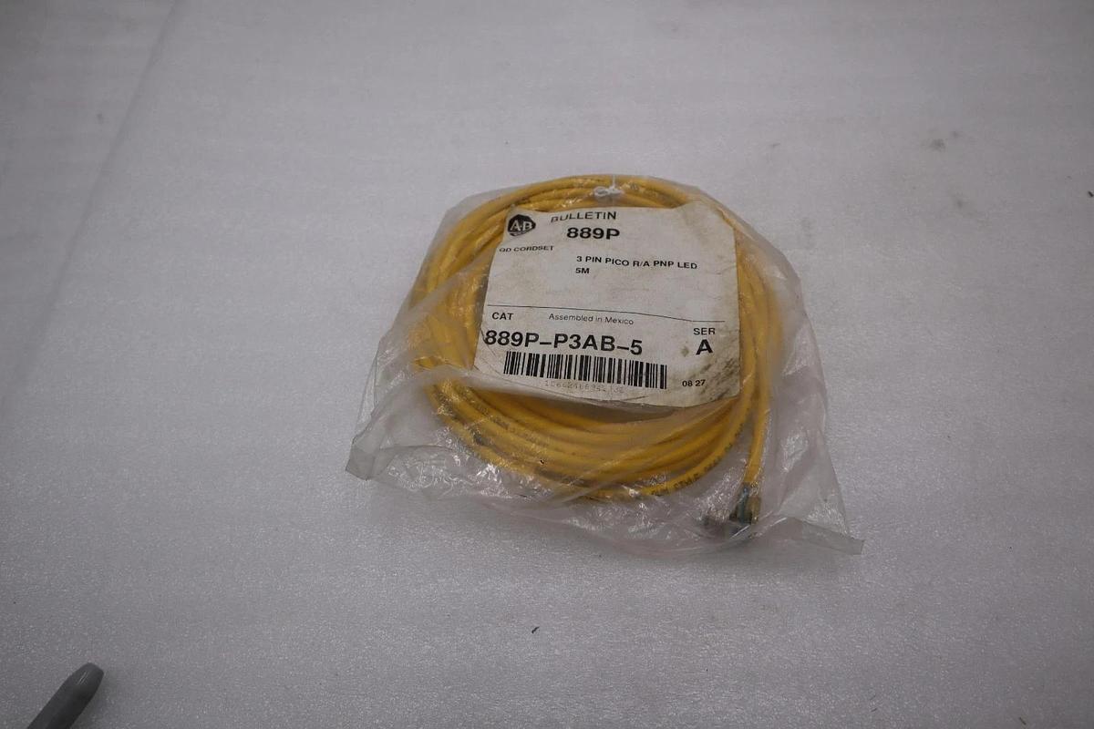 NEW AB Allen Bradley Molded Cordset 889P-P3AB-5 3 PIN STOCK H1558