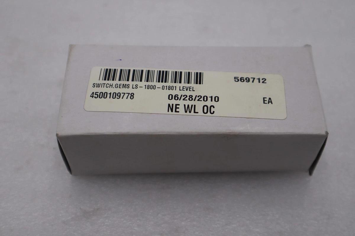 NEW OPEN BOX GEMS SENSORS 01801 LEVEL SWITCH STOCK G796A