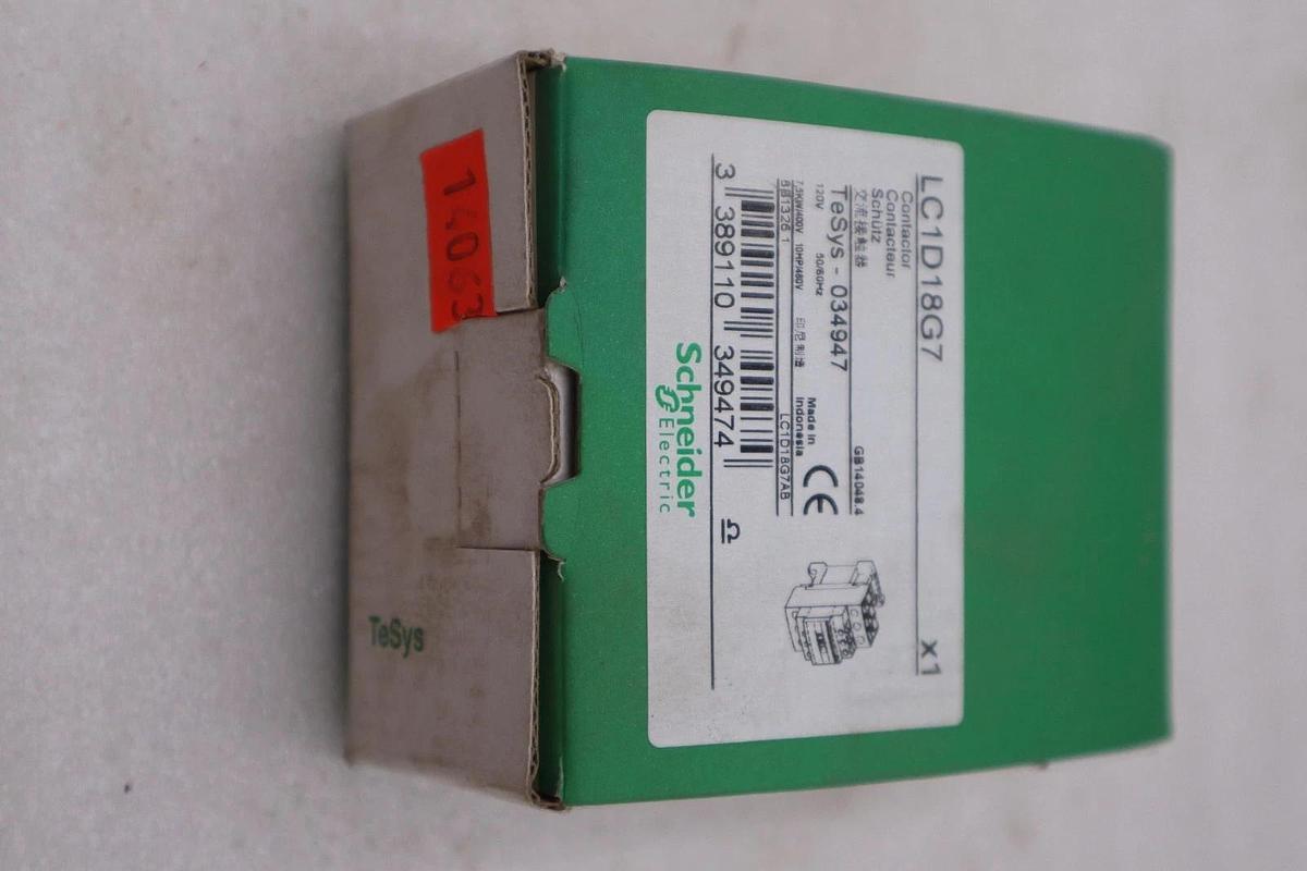 Used Schneider LC1D18G7 Contactor 120V Coil - NEW IN BOX - STOCK GF510A