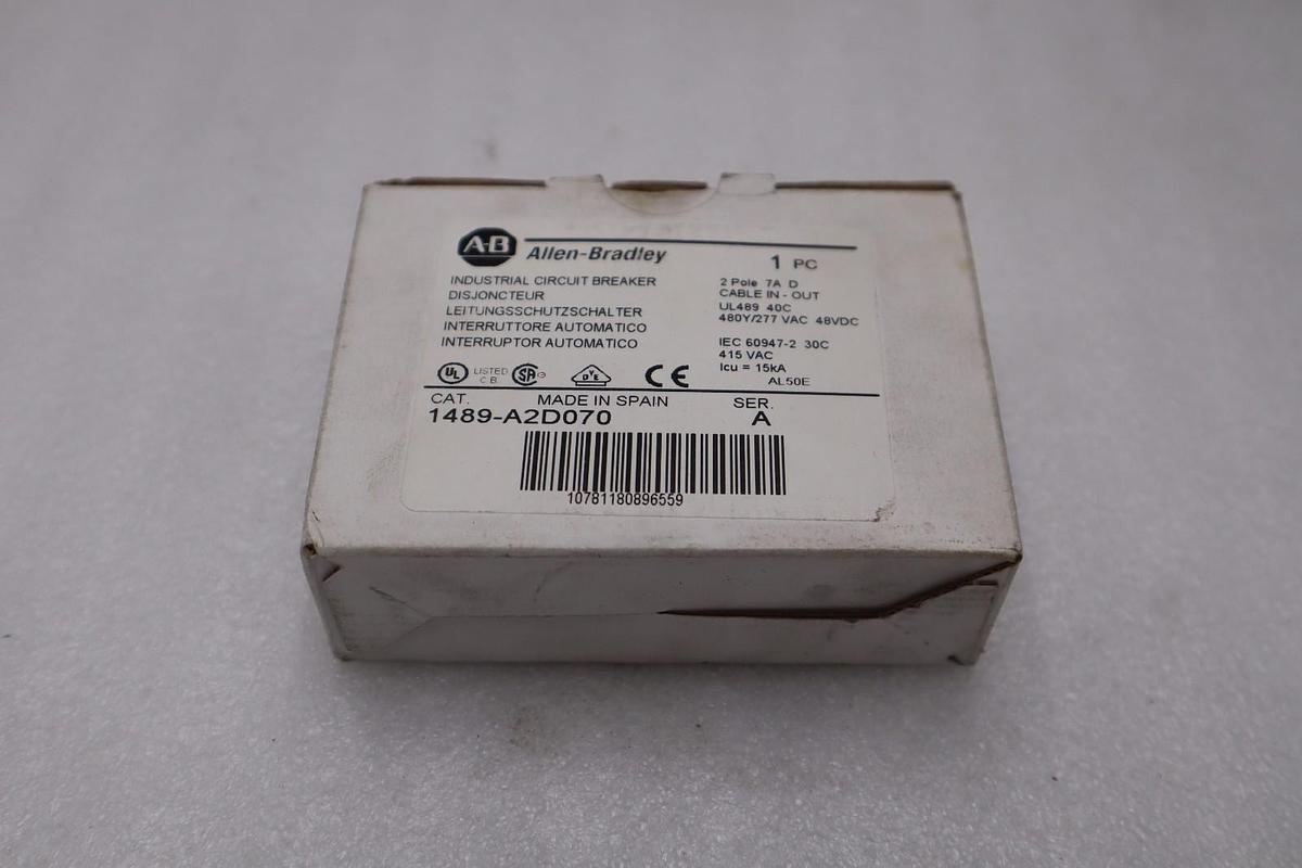 Used NEW OPEN BOX AB Allen Bradley 1489-A2D070 Circuit Breaker STOCK H255A