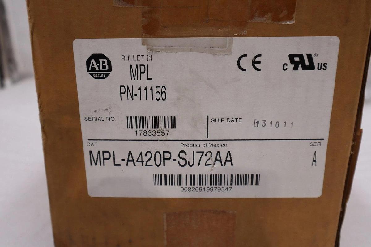 Used ALLEN BRADLEY MPL-A420P-SJ72AA SERVO MOTOR KINETIX - STOCK GF71