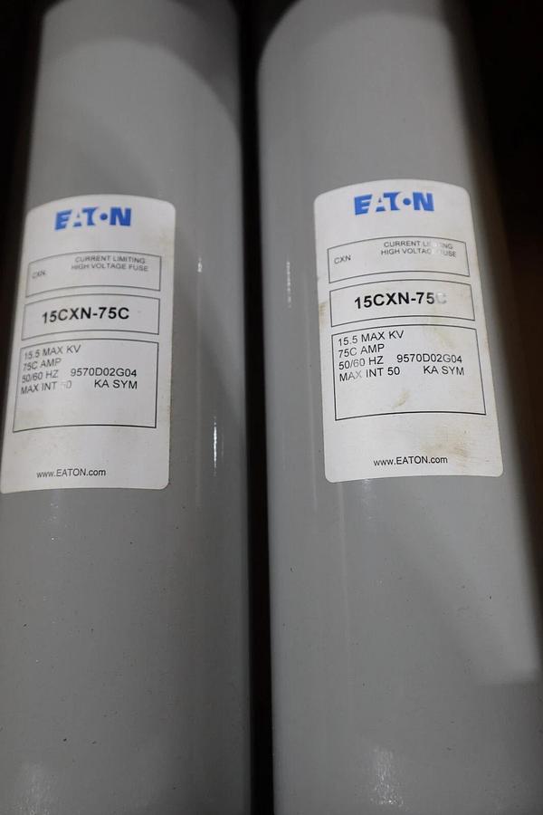 Used EATON CUTLER HAMMER (2) 15CXN-75C / DOUBLE BARREL HIGH VOLTAGE FUSE NEW #G161