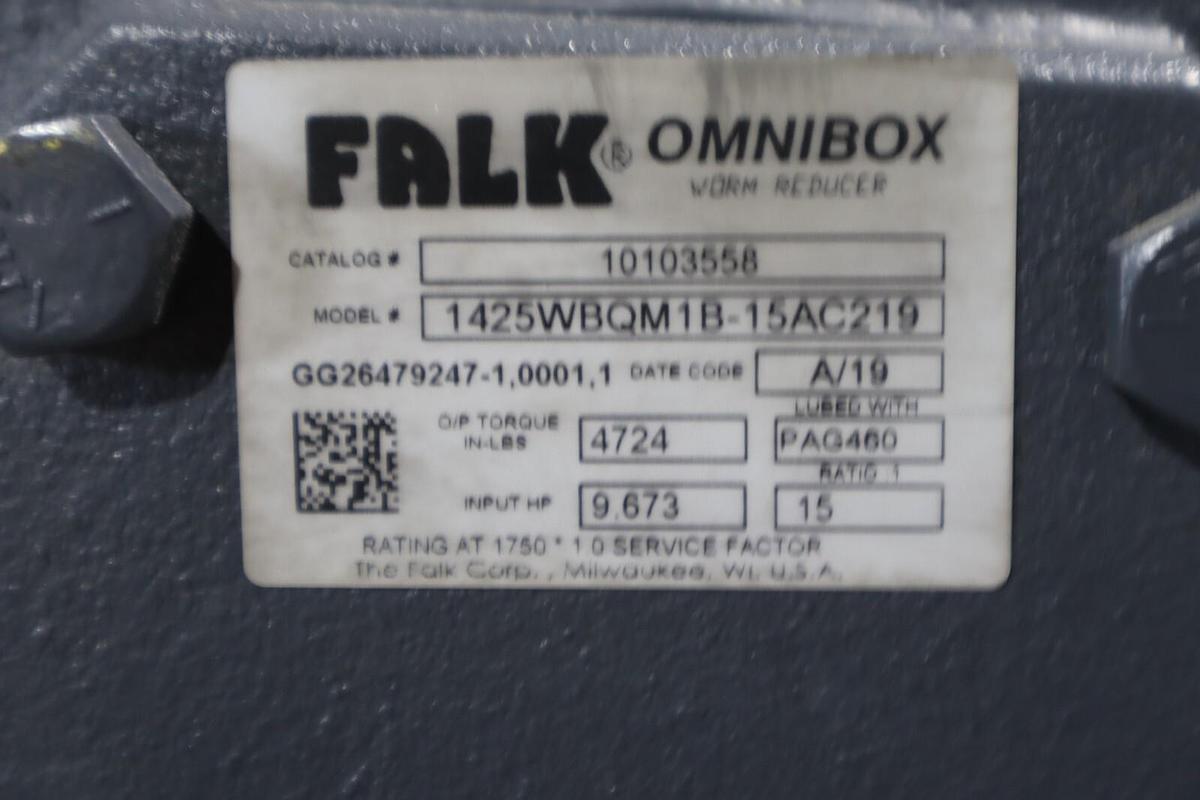Used NEW FALK 1425WBQM1B-15AC219 CAST IRON WORM STOCK S-290