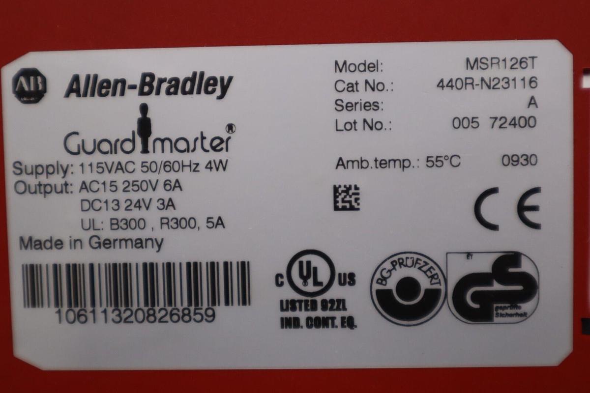 Used Allen-Bradley 440R-N23116 Guardmaster Minotaur Safety Relay MSR126T NEW #H546A