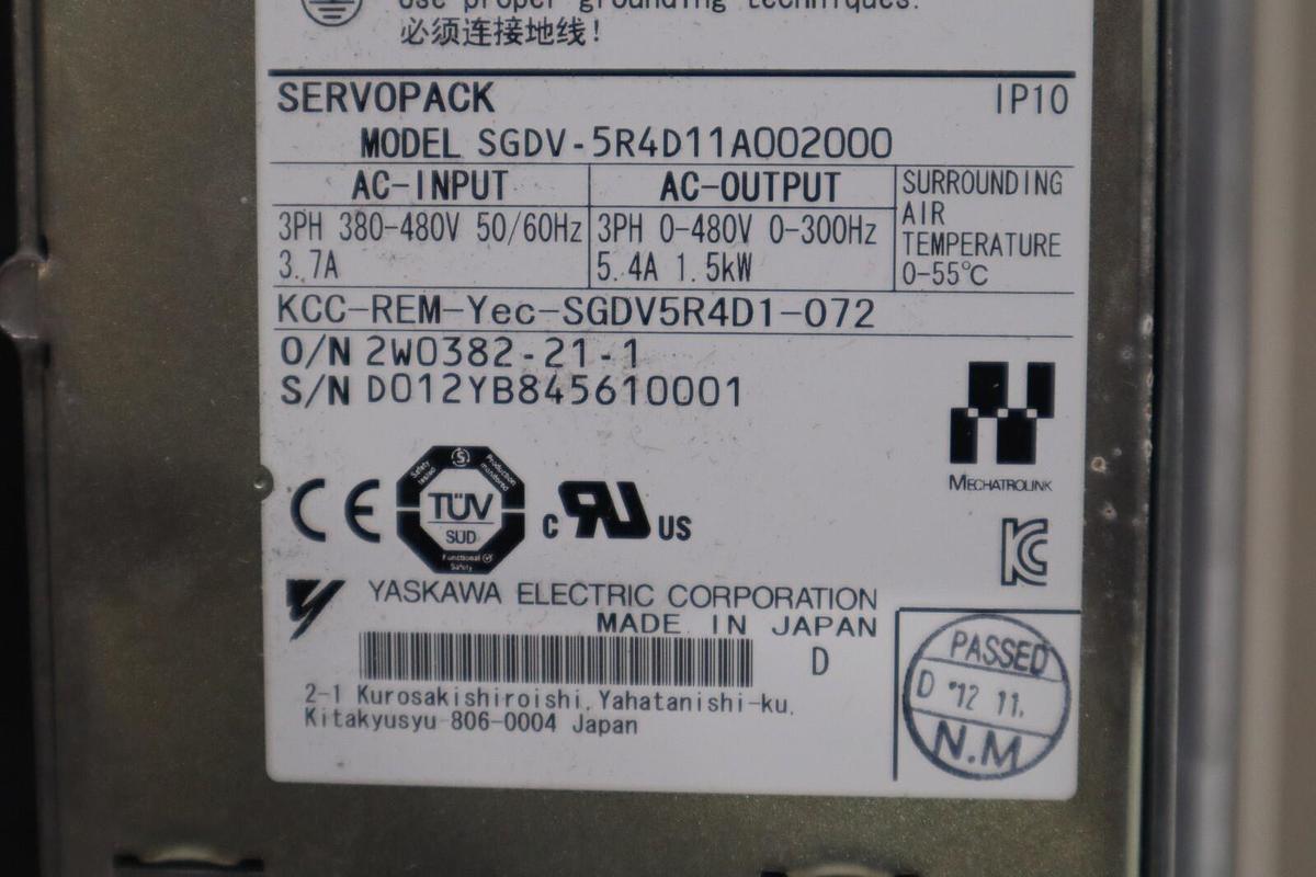 Used YASKAWA ELECTRIC SGDV-5R4D11A002000 SERVO DRIVE NEW IN BOX STOCK H134