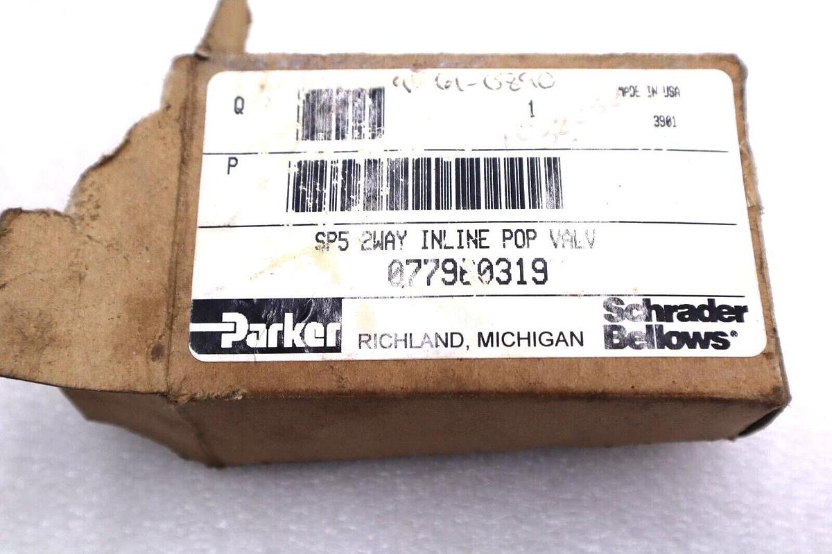 NEW IN BOX PARKER 077980319 SP5 2WAY INLINE POP VALVE #L-584