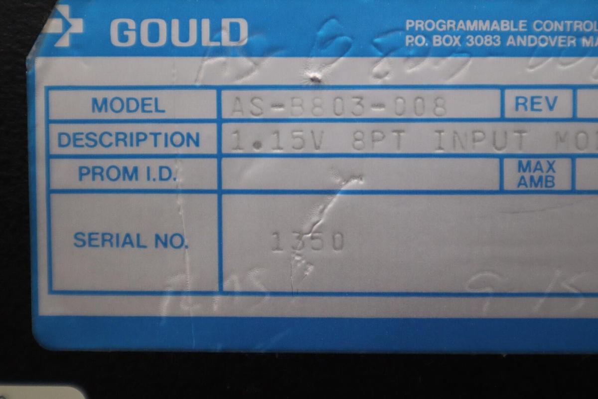 Used Gould Modicon AS-B803-008 B803 115-VAC Input Module STOCK G397