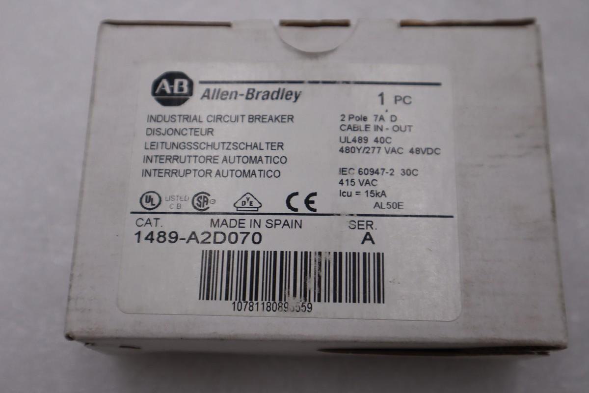 Used NEW OPEN BOX AB Allen Bradley 1489-A2D070 Circuit Breaker STOCK H972A