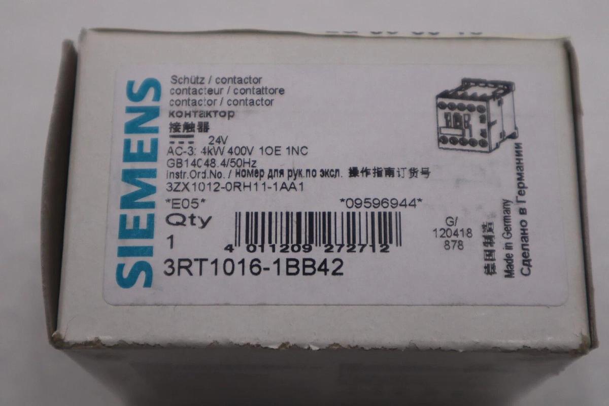 Used New Siemens contactor 3RT1016-1BB42 3RT10161BB42 New With Box Stock G798A