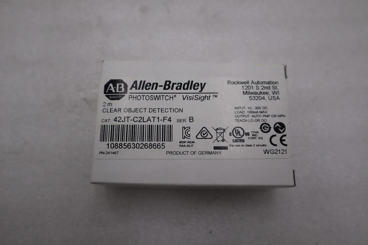 Used NEW Allen Bradley 42JT-B2LAT1-F4/ 42JTC2LAT1F4 PHOTOELECTRIC SENSOR STOCK H228A