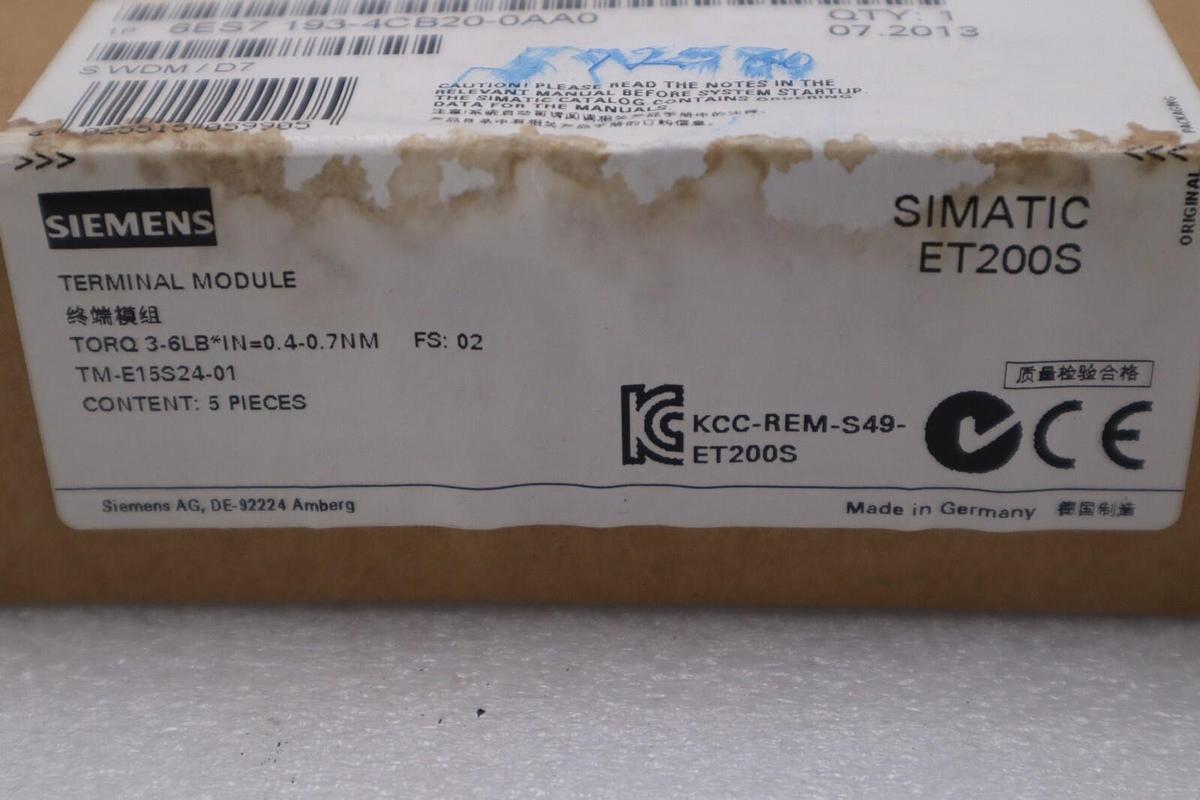 SIEMENS TM-E15S24-01 SIMANTIC ET200S BOX OF 5 SEALED UNITS NEW STOCK G205A