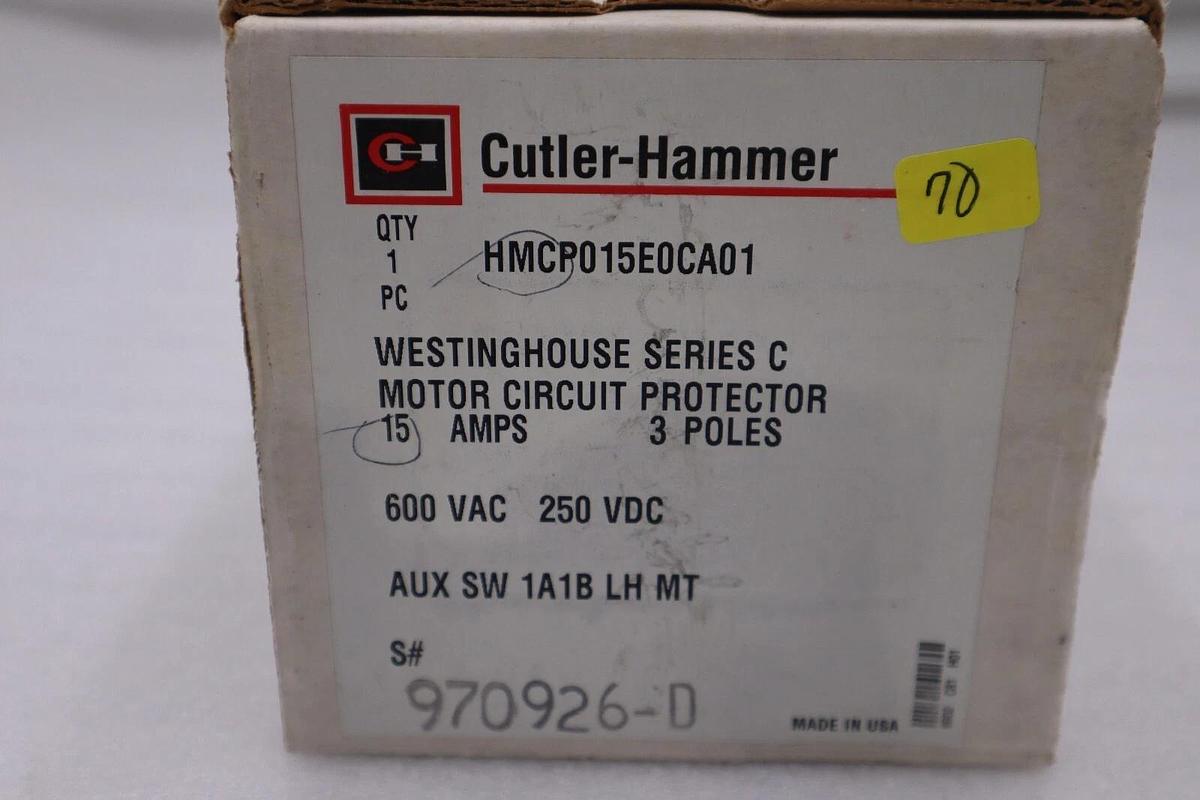 EATON CUTLER HAMMER HMCP015E0CA01 (BRAND NEW) BREAKER WESTINGHOUSE STOCK 1825B