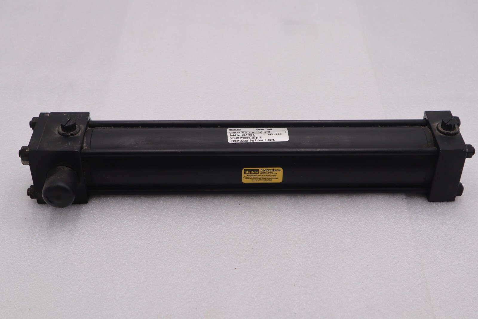 Used Parker 02.00 cd2anlu19ac 11.750 Double Acting Pneumatic Cylinder  250psi 2518