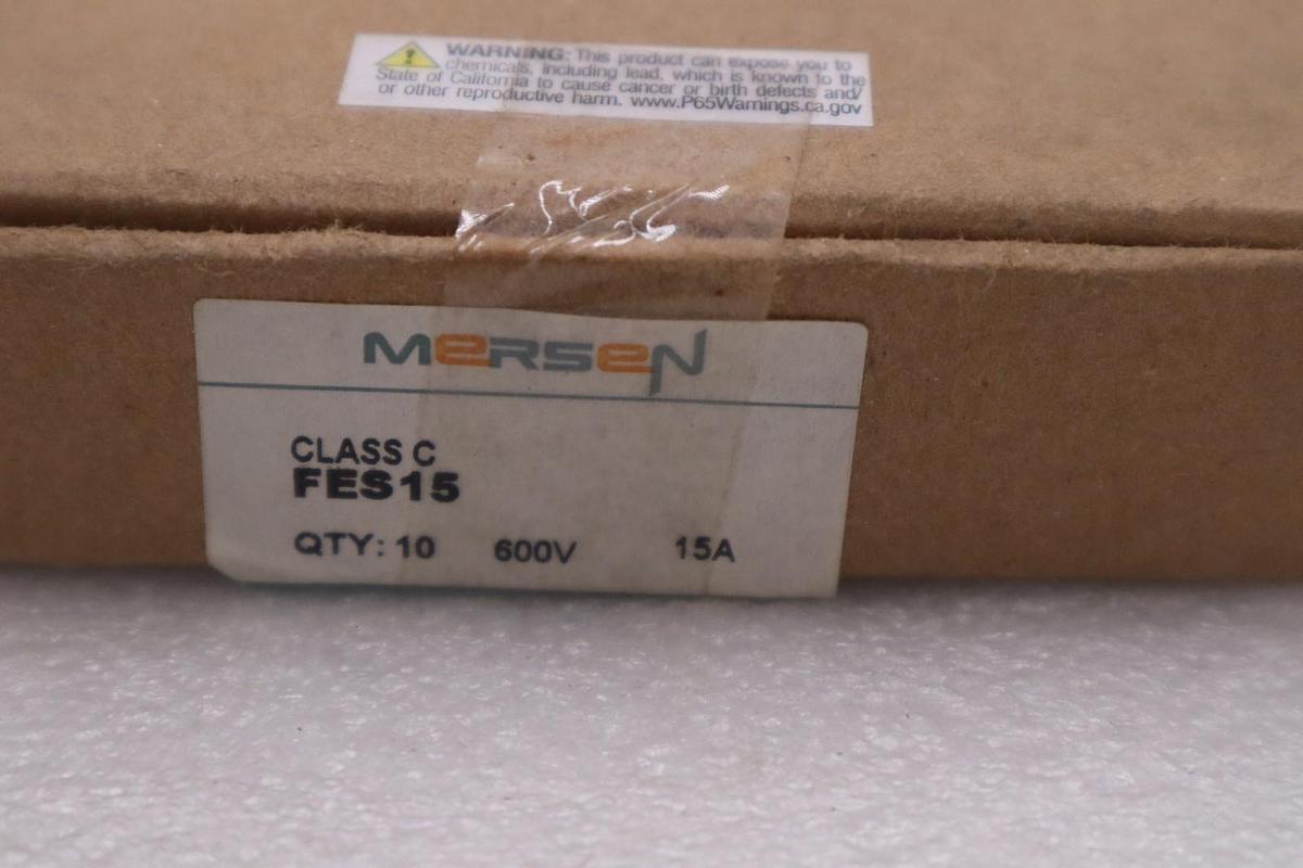 BOX OF 10 - Mersen FES15 FES-15 15A 600V Fuse - STOCK K1653A