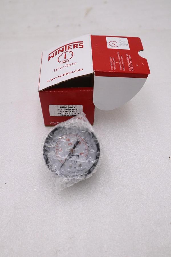 Used NEW OPEN BOX WINTERS PEM1403 2" 30 PSI PRESSURE GAUGE STOCK H319A